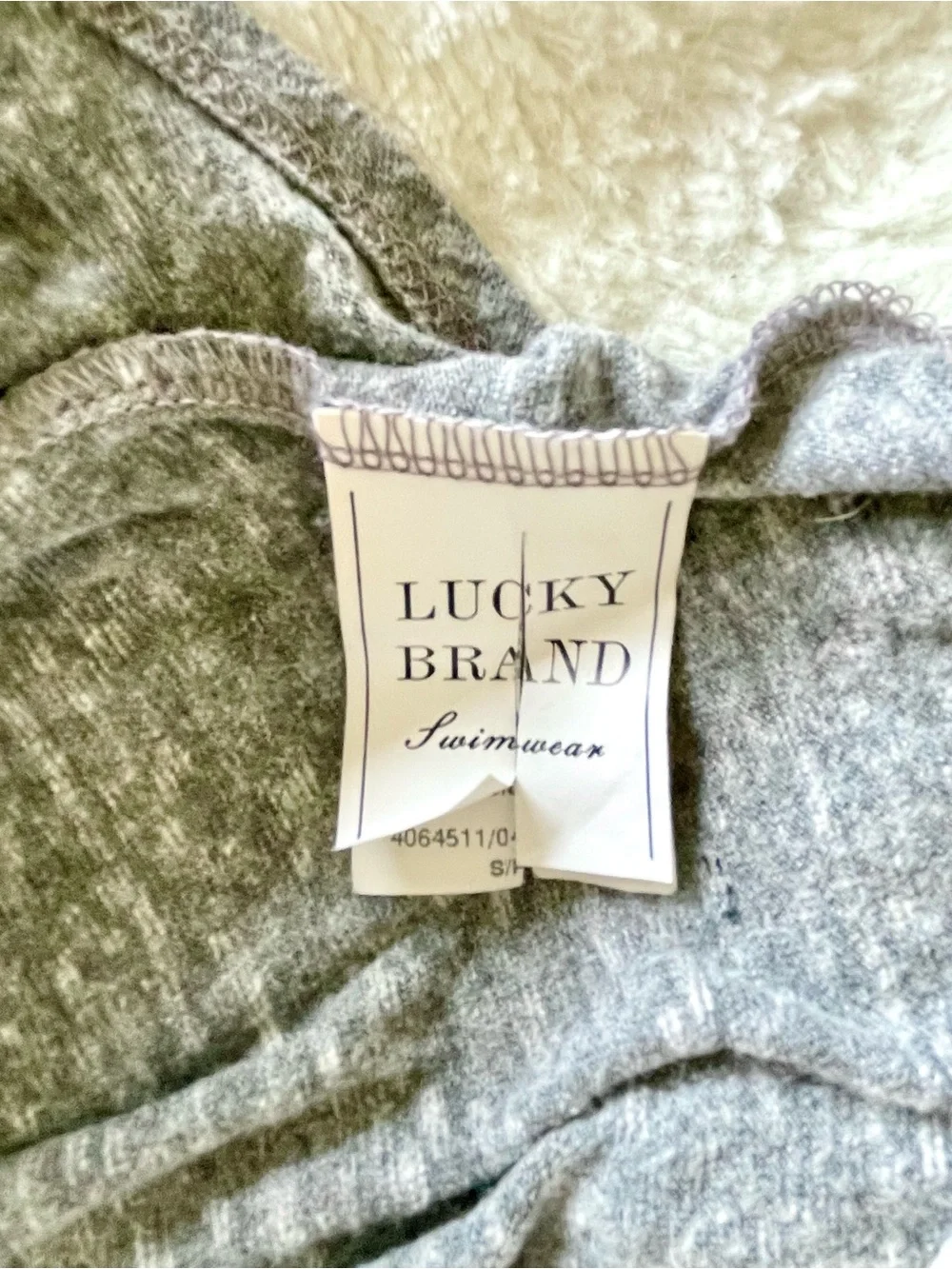 Lucky Brand Heather Gray Cover-Up Dress with Crochet Trim
